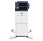 Imprimante Xerox VersaLink B610 équipée d'un socle sur roulettes et d'un un module de répartition de travaux, représentant une solution d'impression efficace et moderne pour les entreprises, proposée par Xerox D&O Partners.