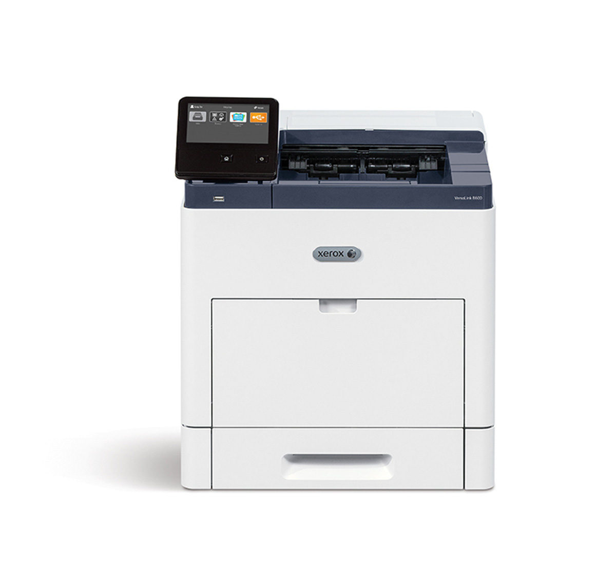 Imprimante Xerox VersaLink B600 avec panneau de commande tactile, représentant une solution d'impression efficace et moderne pour les entreprises, proposée par Xerox D&O Partners.