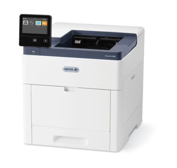 Imprimante laser couleur Xerox VersaLink C600V symbolisant une solution d'impression de bureau performante de Xerox D&O Partners.