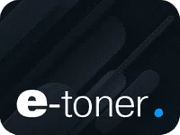 Logo 'e-toner' représentant le service de toner électronique proposé par Xerox D&O Partners pour une gestion efficace des fournitures d'impression.