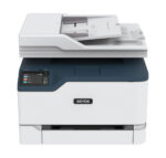 A compact, modern Xerox C235 multifunction colour printer with print, copy, scan and fax capabilities, representative of the innovative office solutions offered by Xerox D&O Partners.