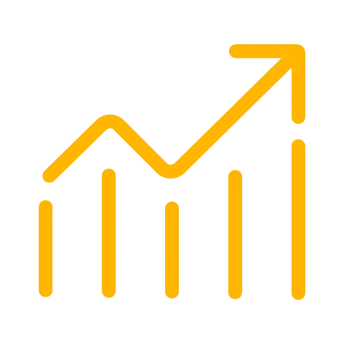 Icône graphique en tendance haussière symbolisant l'importance de l'analytique pour créer un lieu de travail connecté et intelligent, facilitant la prise de décision et l'amélioration des processus.