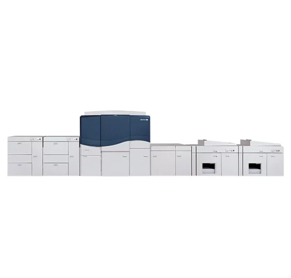 Een Xerox iGen 5 Press digitale kleurendrukpers. Dit uitgebreide printsystem is ontworpen voor high-end productieprintwerk en biedt geavanceerde kleurenprinttechnologie voor een uitstekende afdrukkwaliteit, geschikt voor een breed scala aan printtoepassingen, van commercieel drukwerk tot direct mail en fotoboeken.