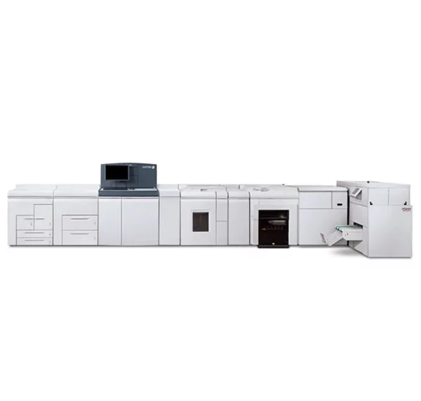 Presse numérique Xerox Nuvera modèles 120/144/157, affichant une solution d'impression de production monochrome haute vitesse proposée par D&O Partners.