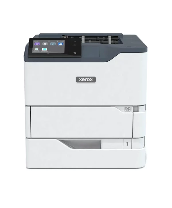 Imprimante de bureau couleur Xerox VersaLink C620 vue de face. Dotée d'un écran tactile couleur pour une utilisation facile, cette imprimante est un outil puissant pour tout environnement de travail
