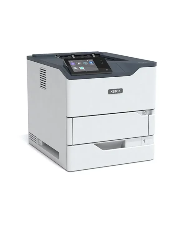 The Xerox VersaLink B620 printer, is an advanced monochrome laser printer with an intuitive touchscreen control panel and spacious paper trays for efficient document processing in office environments.