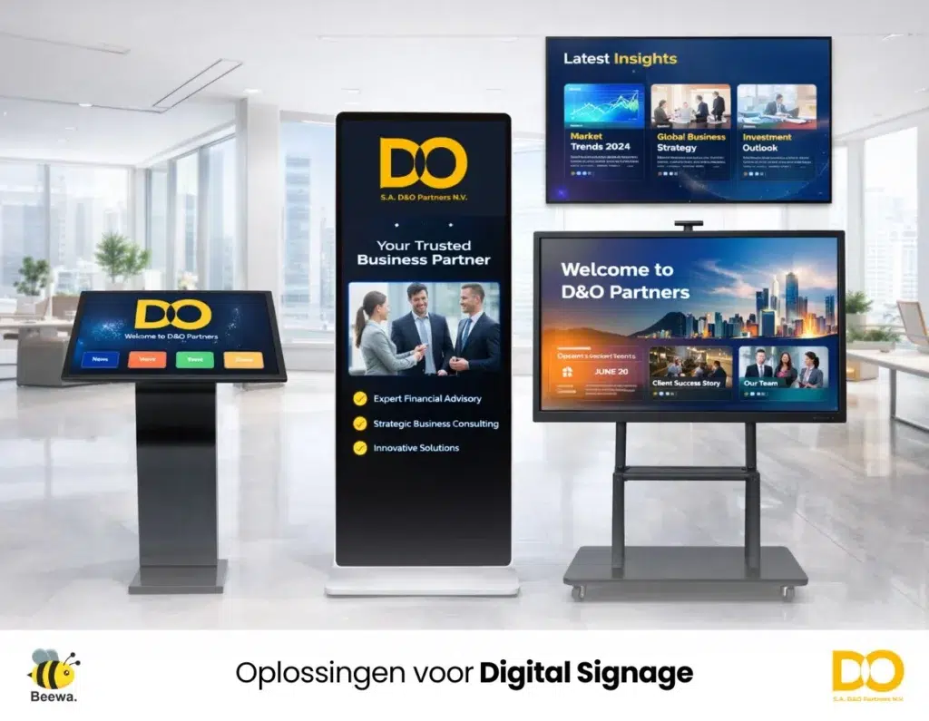 Digital Signage oplossingen door D&O Partners en Beewa