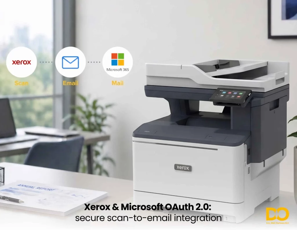 Xerox printer with Microsoft 365 OAuth 2.0 for secure scan-to-email functionality