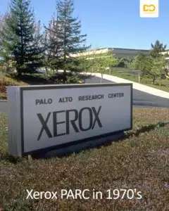 Xerox Palo Alto Research Center (PARC) sign in the 1970s