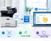 Xerox multifunction printer scanning a document via SMB to a shared network folder on Windows 11